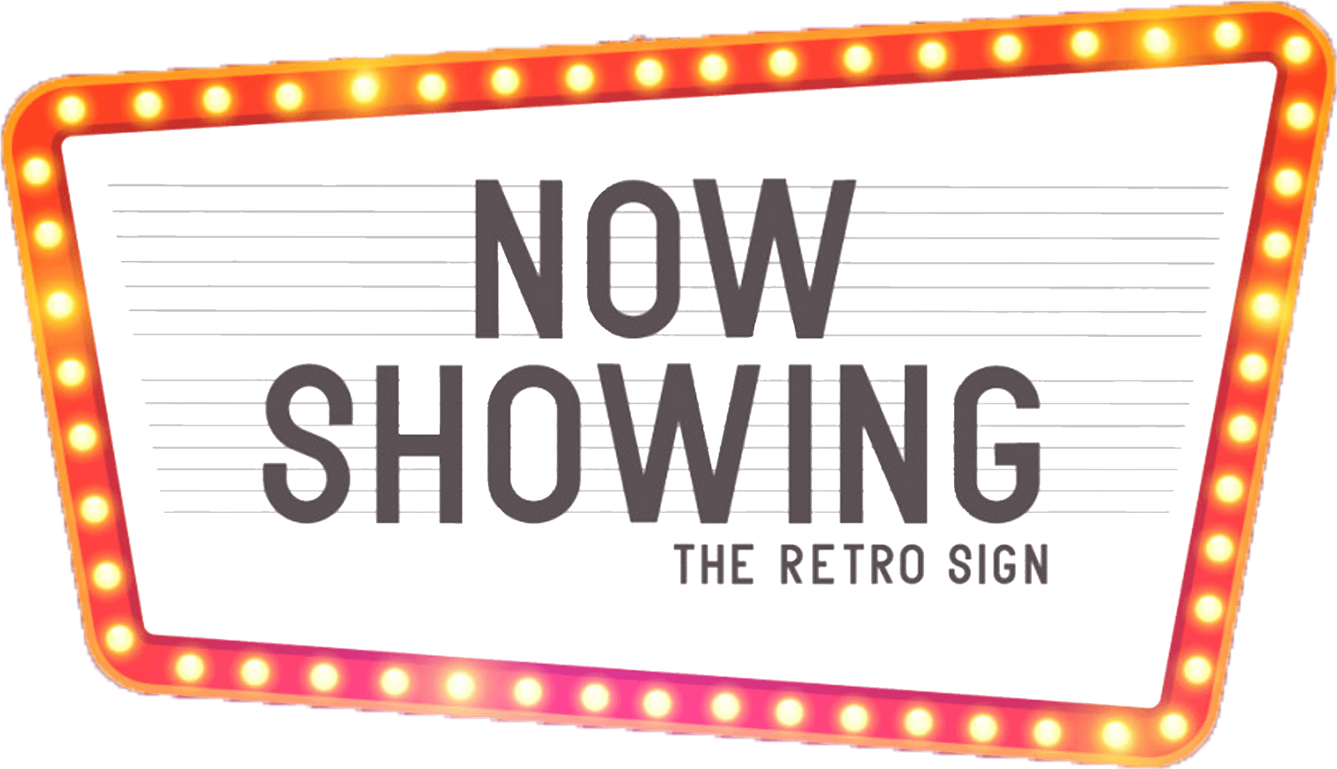 Retro Cinema Now Showing Sign PNG Image