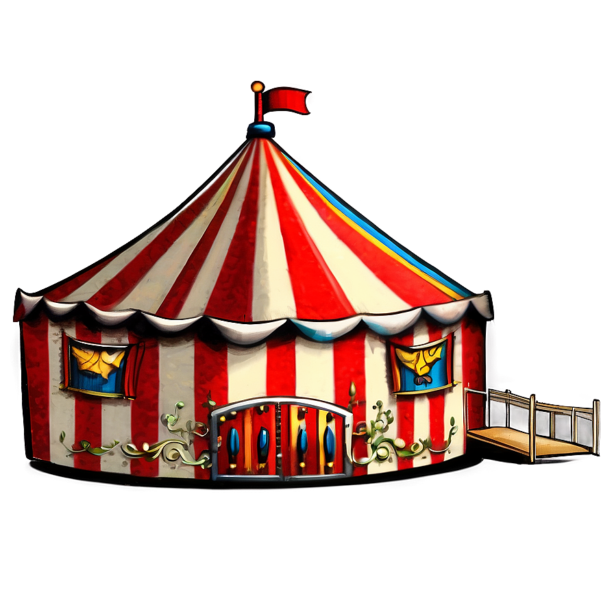 Retro Circus Tent Drawing Png Vmb PNG Image