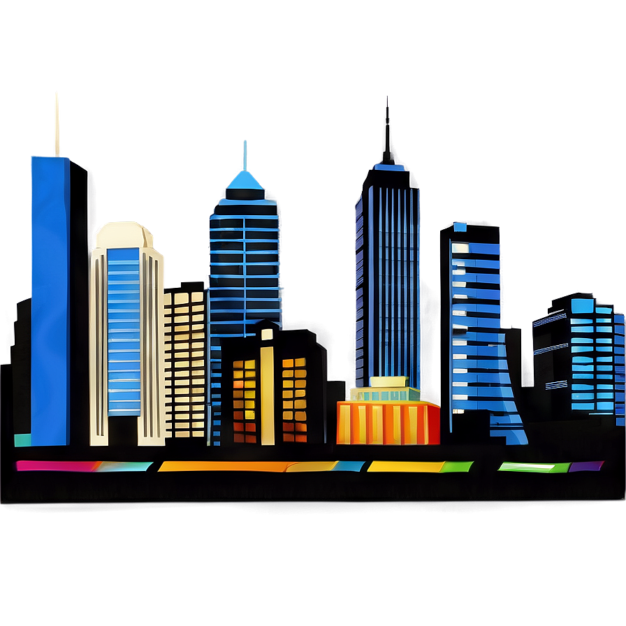 Retro City Skyline Png 06202024 PNG Image