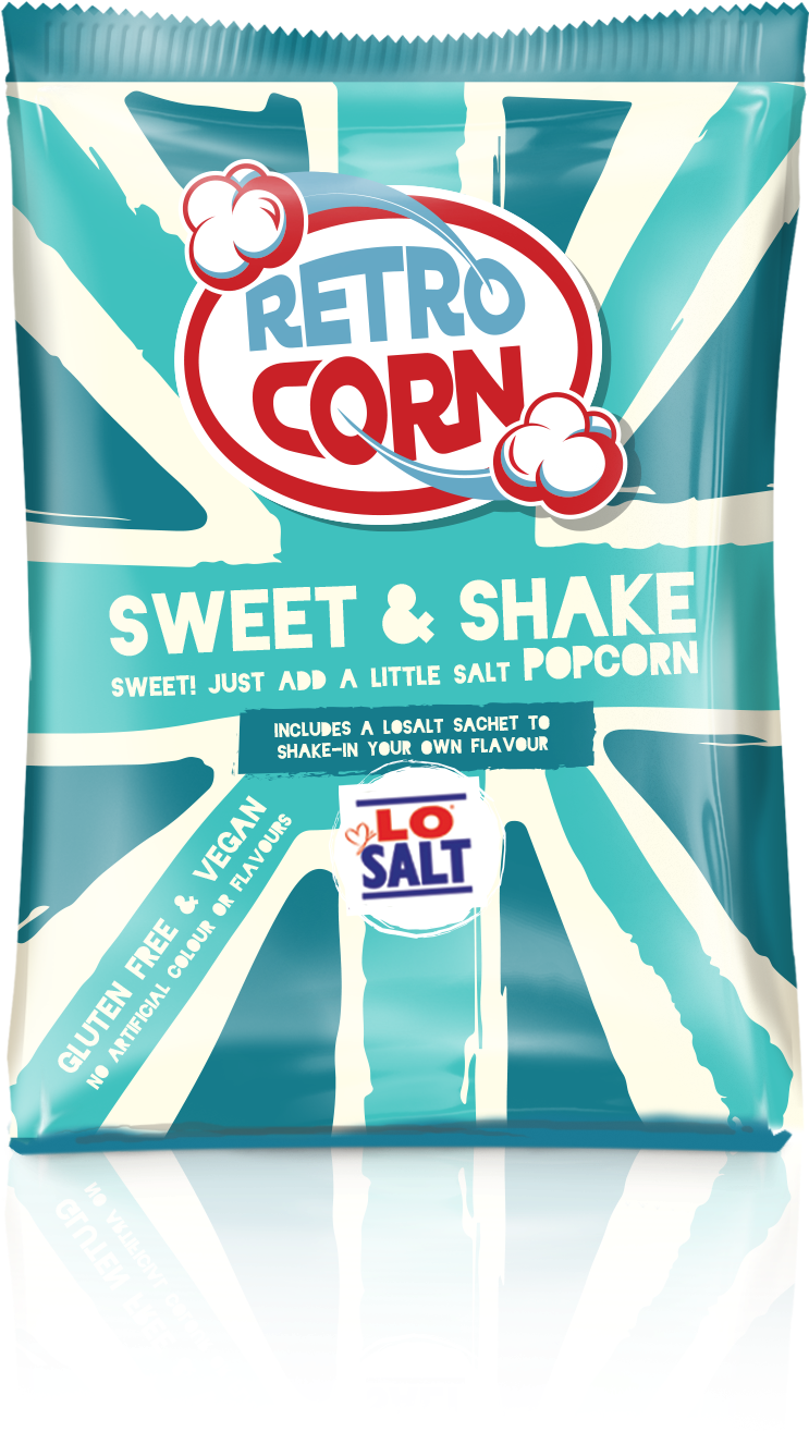 Retro Corn Sweetand Shake Popcorn Package PNG Image