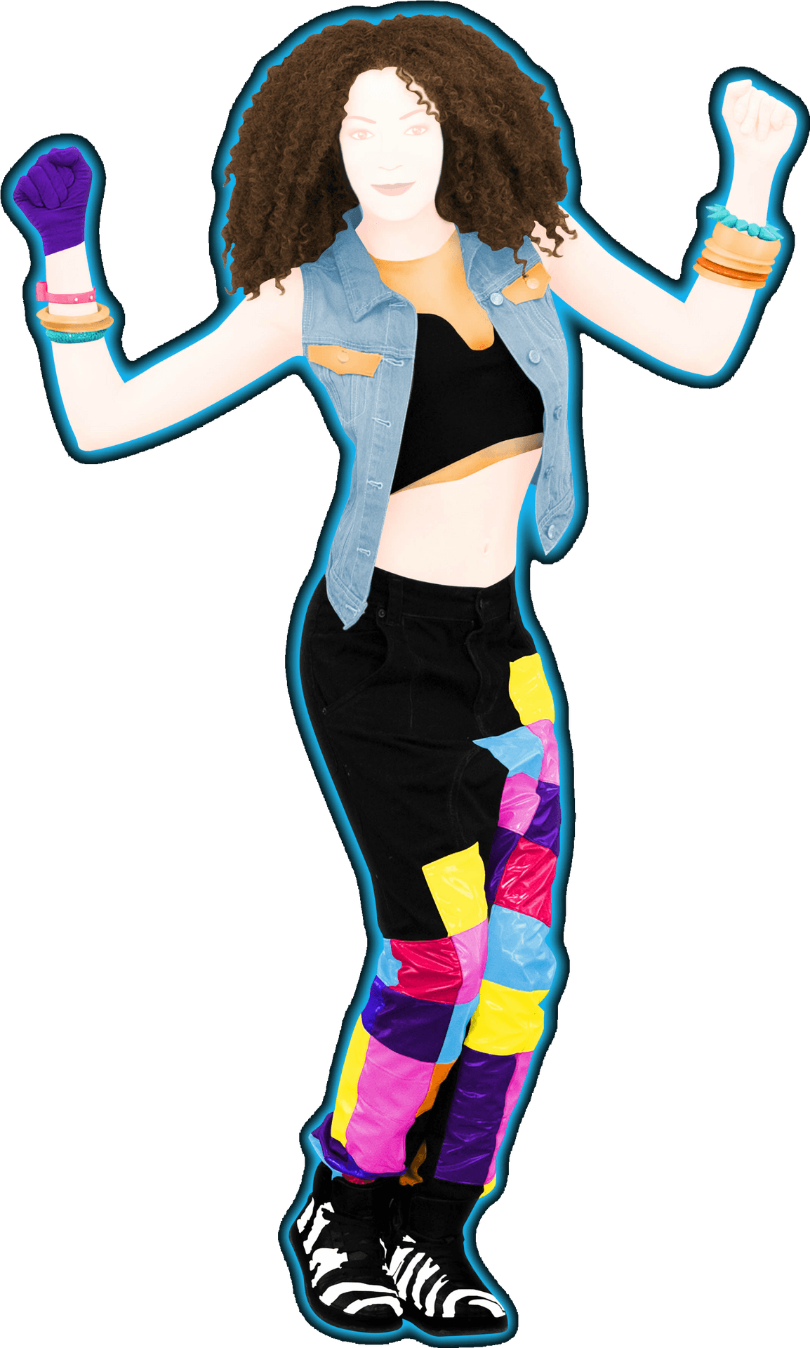 Retro Dance Fashion Pose PNG Image