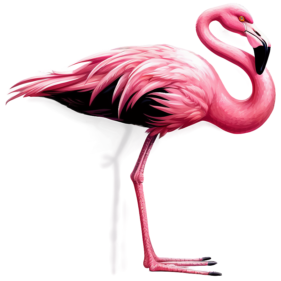 Retro Flamingo Illustration Png Qvy PNG Image