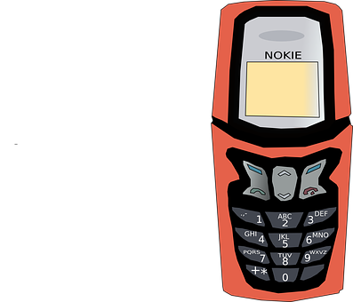 Retro Flip Phone Cartoon PNG Image