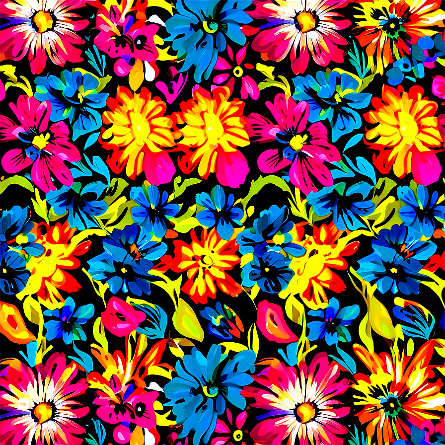 Retro Floral Pattern Png 06202024 PNG Image