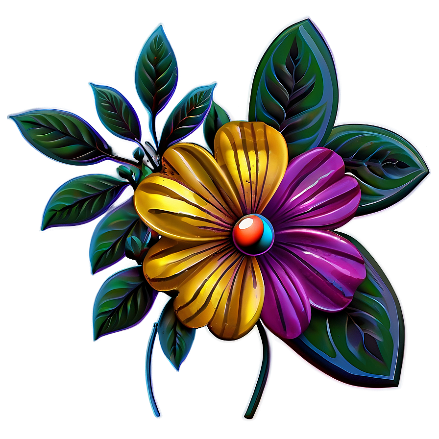 Retro Flower B PNG Image