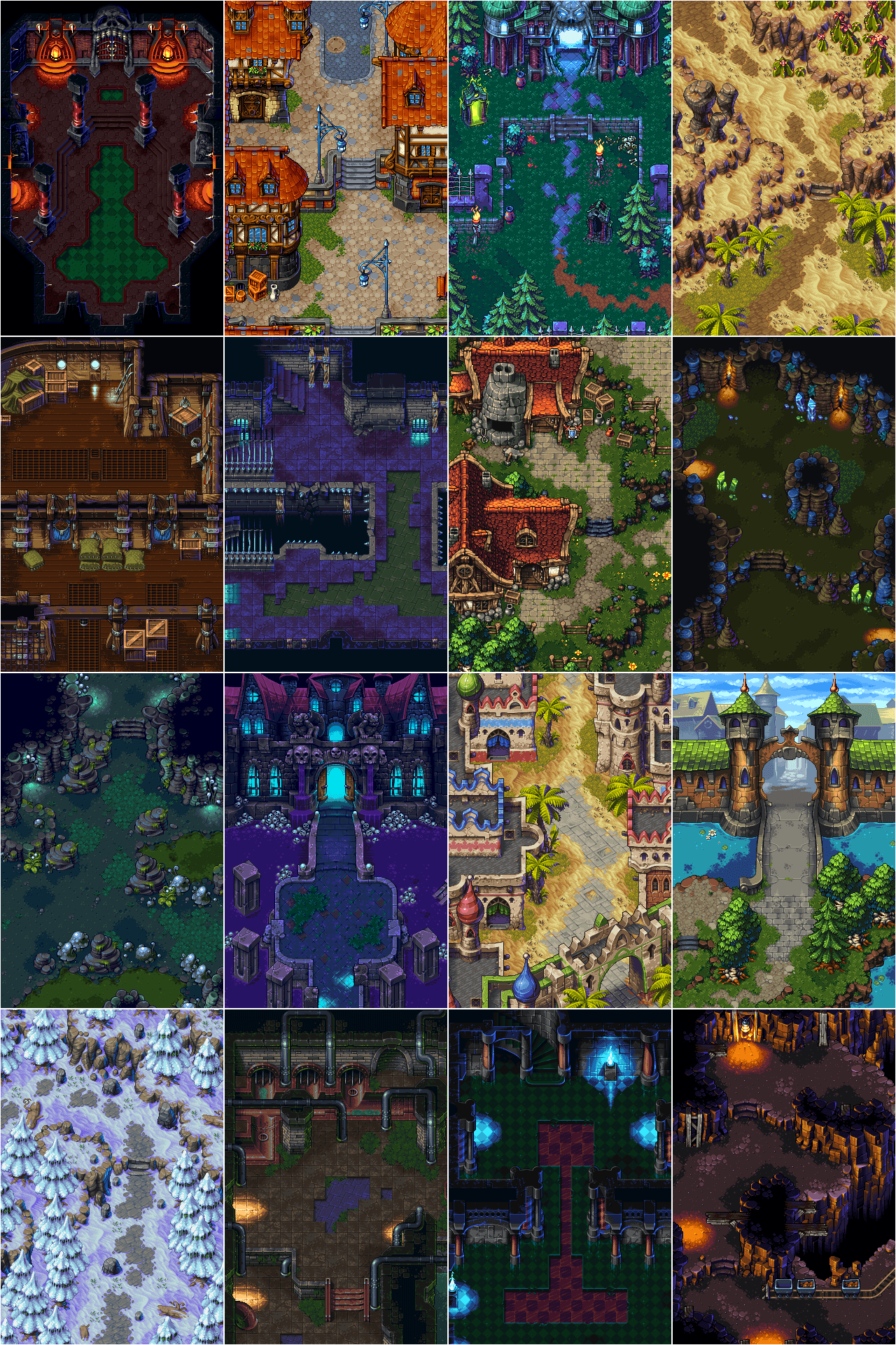 Retro Game Environments Collage PNG Image