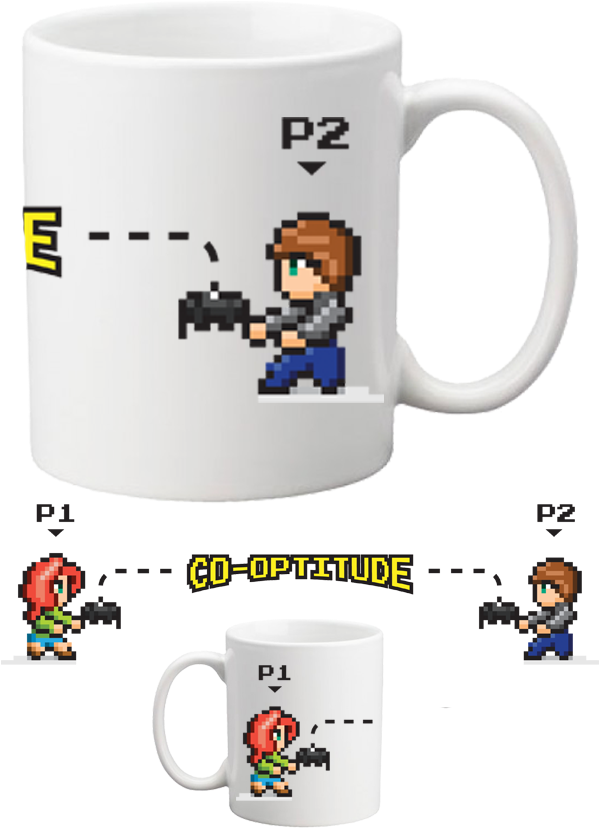 Retro Gaming Co Op Mug PNG Image