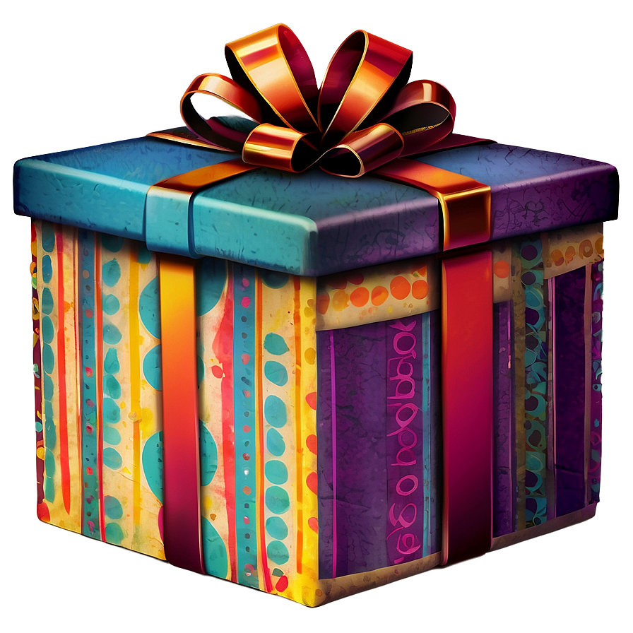 Retro Gift Box Png Doo71 PNG Image