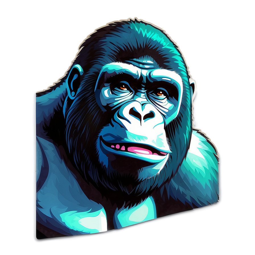 Retro Gorilla Sticker Png 38 PNG Image