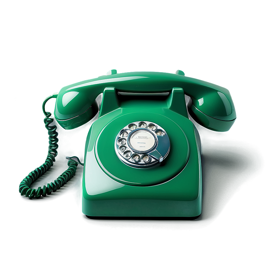 Retro Green Phone Png Pcm PNG Image