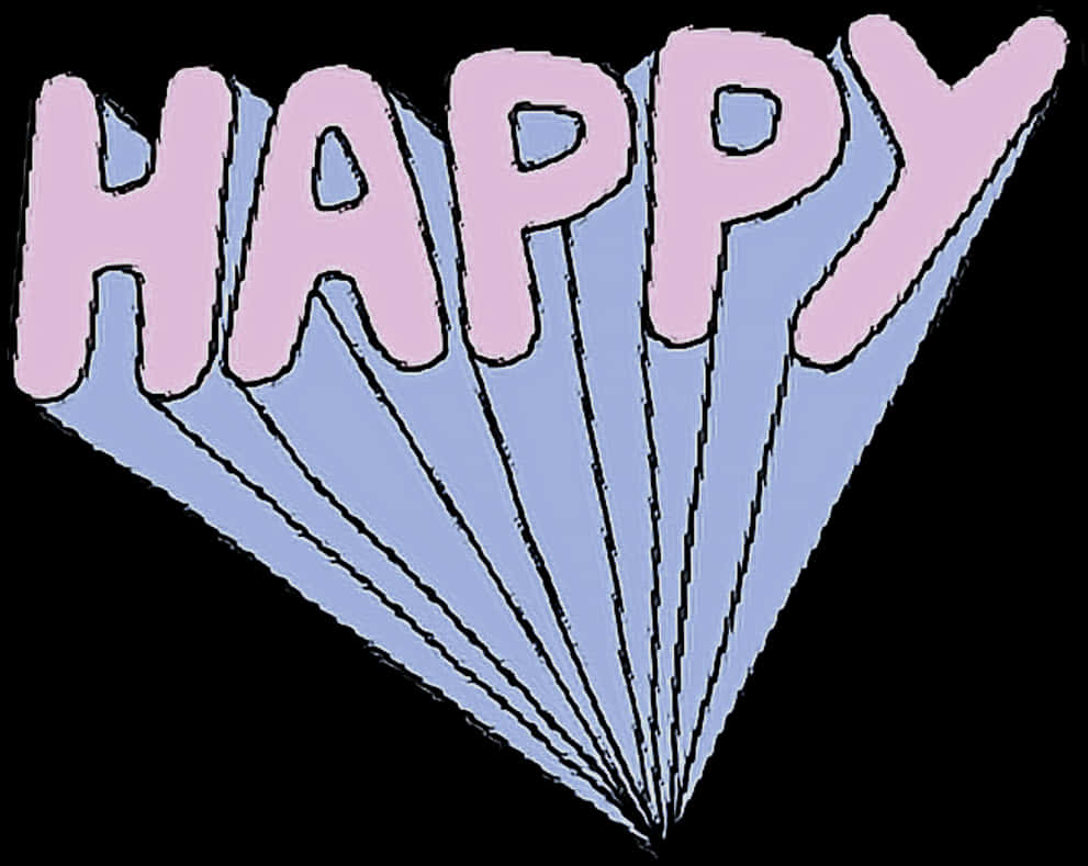 Retro Happy Text Illusion PNG Image