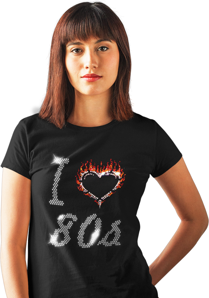 Retro Love80s Tshirt Woman PNG Image