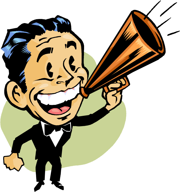 Retro Man With Megaphone PNG Image