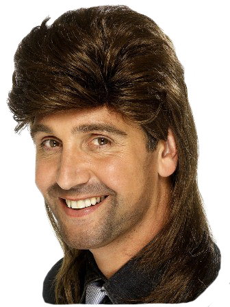 Retro Mullet Hairstyle Man PNG Image