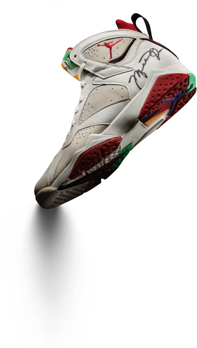 Retro Multicolor Sneaker Floating PNG Image