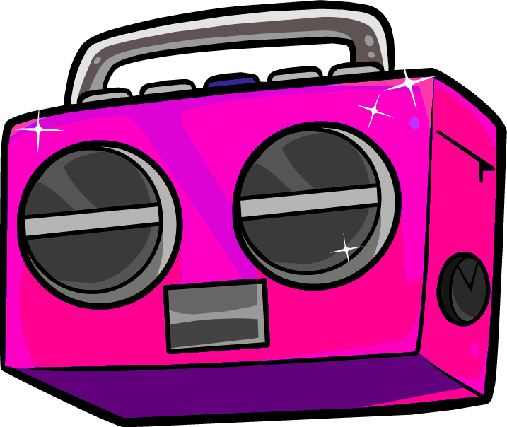 Retro Pink Boombox Illustration PNG Image