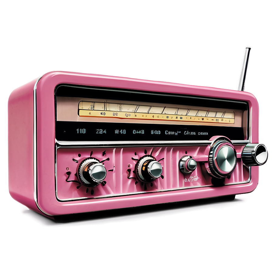 Retro Pink Radio Png Oxf78 PNG Image