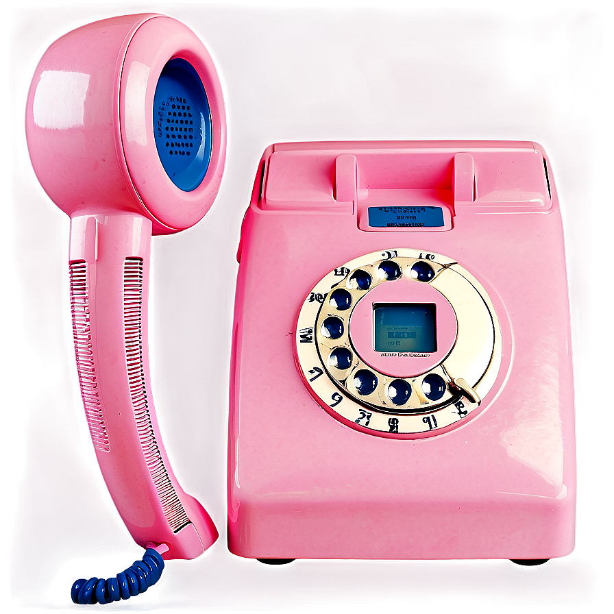 Retro Pink Telephone Png Lwj59 PNG Image