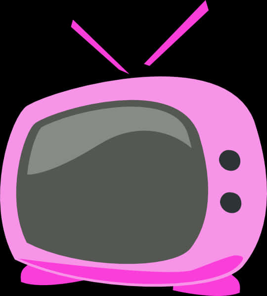 Retro Pink Television Vector PNG Image