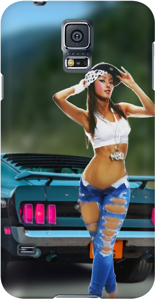 Retro Pinup Modelwith Classic Car PNG Image