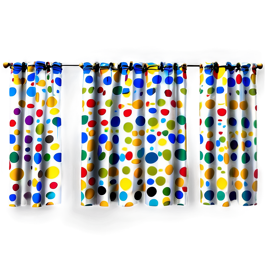 Retro Polka Dot Curtain Png Cxm PNG Image