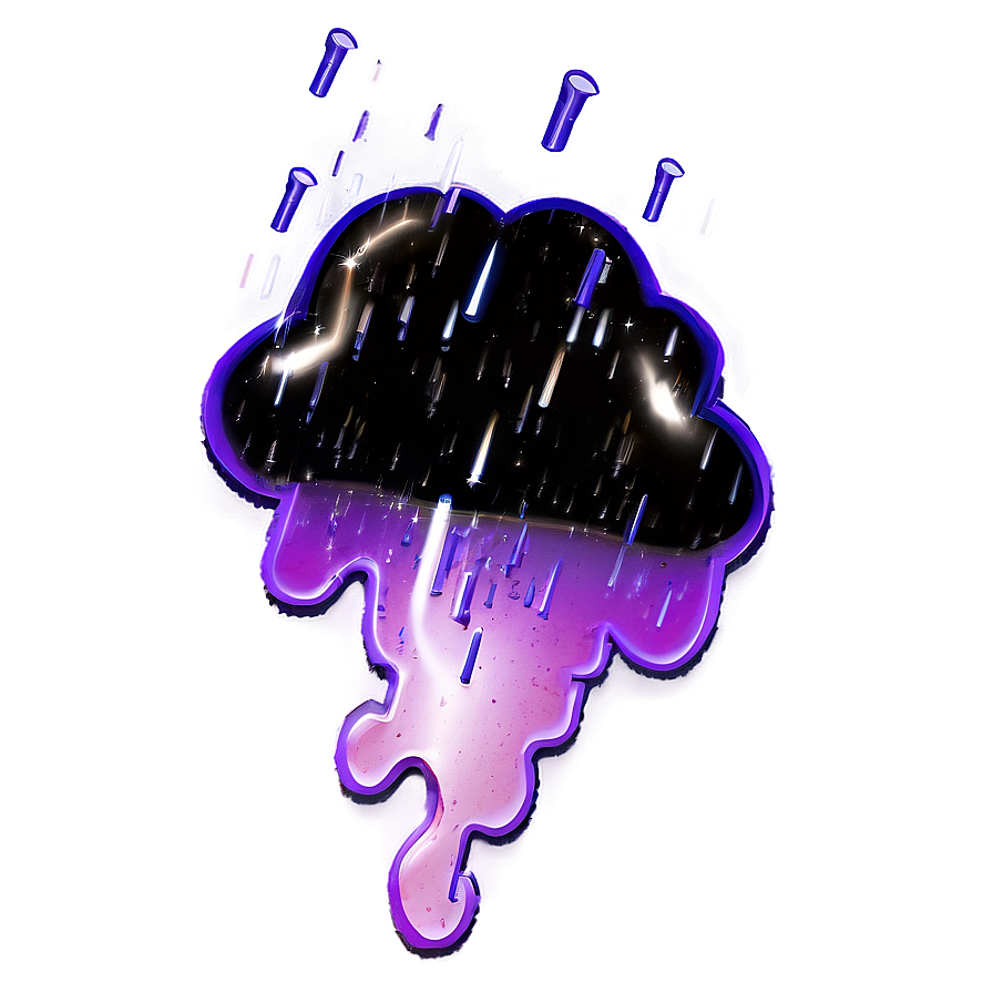 Retro Purple Rain Aesthetic Png 06252024 PNG Image