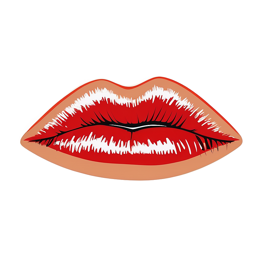 Retro Red Lips Style Png 13 PNG Image