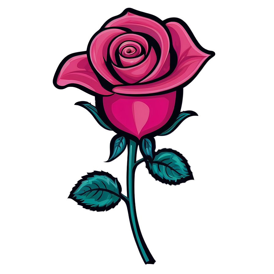 Retro Rose Artwork Png Htv78 PNG Image