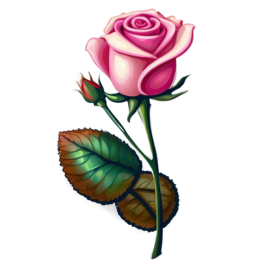 Retro Rose Artwork Png Rcw PNG Image