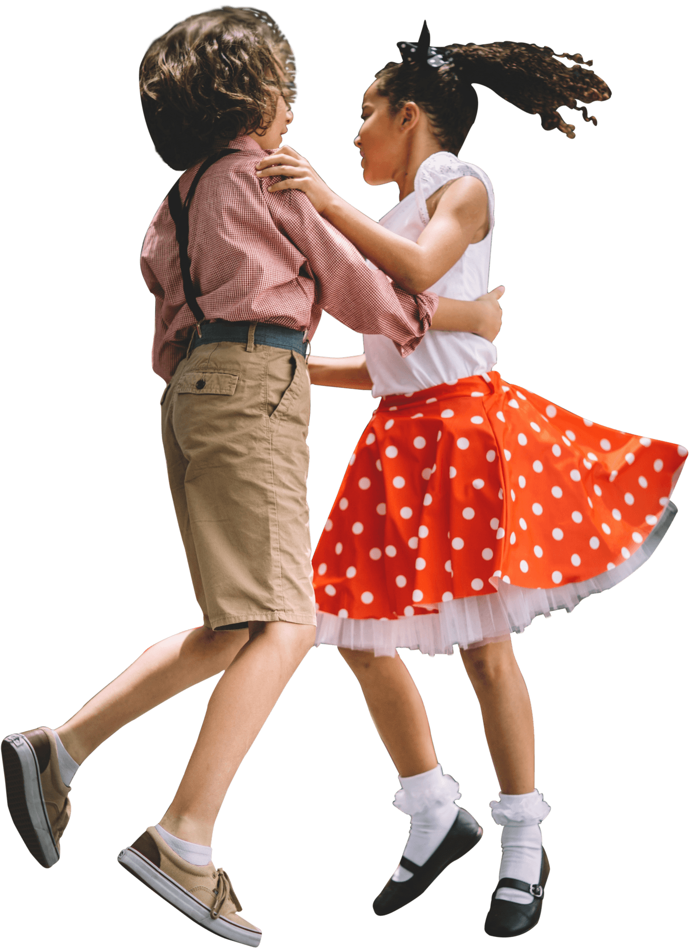 Retro Style Kids Dancing PNG Image