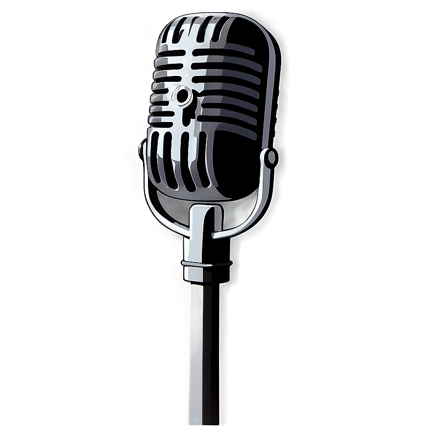 Retro Style Podcast Mic Png Ssx37 PNG Image