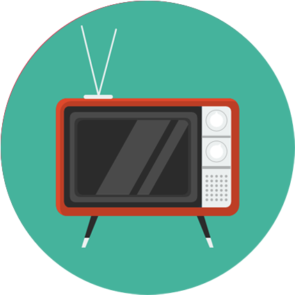 Retro Style Television Icon PNG Image