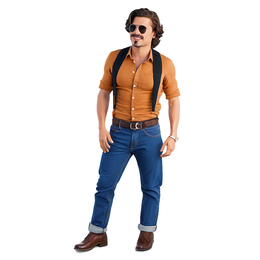 Retro Styled Cool Guy Png Uwh PNG Image