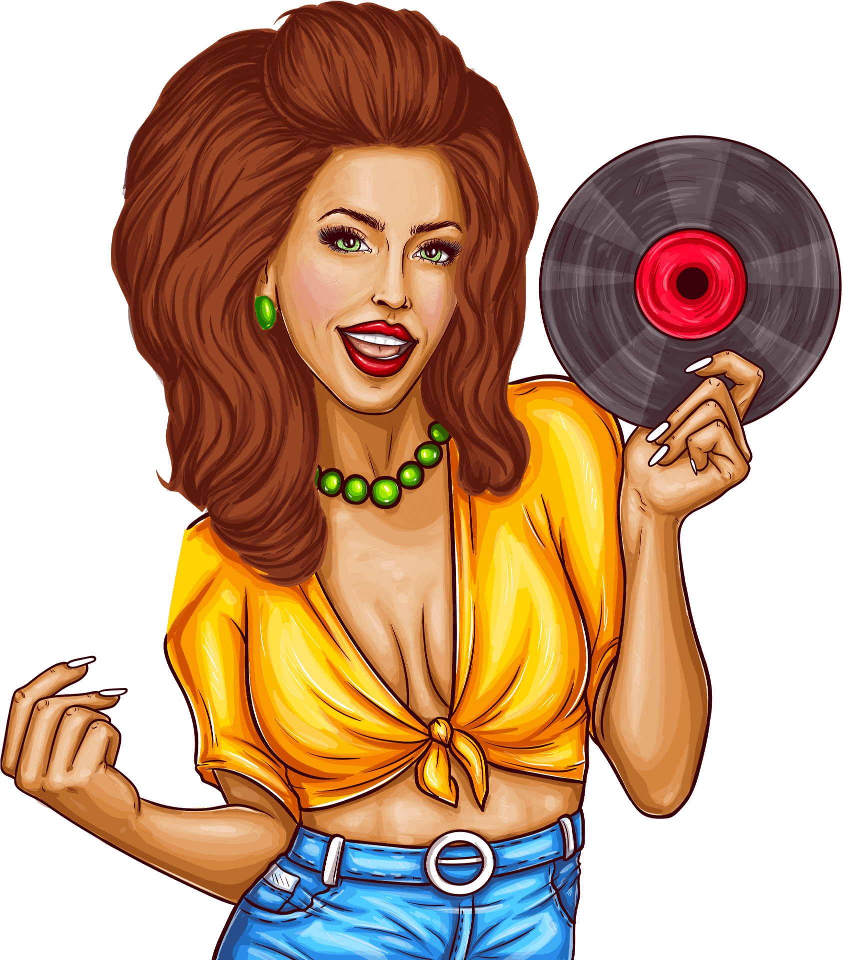 Retro Styled D Jwith Vinyl PNG Image