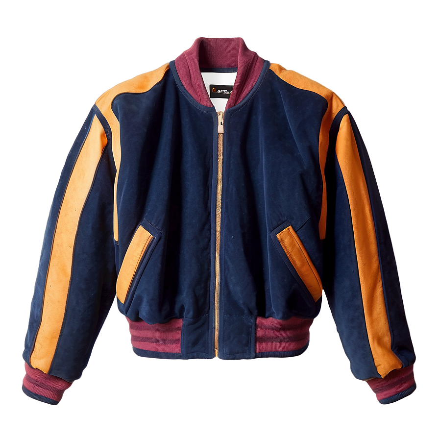 Retro Suede Bomber Jacket Png 17 PNG Image