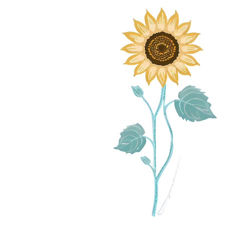 Retro Sunflower Picture Png Ift PNG Image