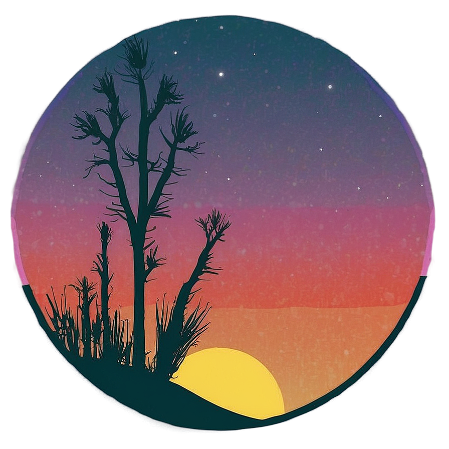 Retro Sunset On The Farm Png Xms PNG Image