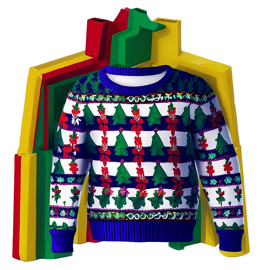 Retro Ugly Christmas Sweater Png 06122024 PNG Image