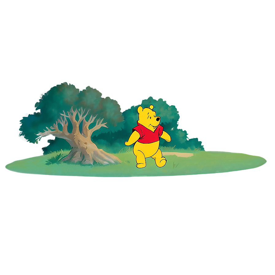 Retro Winnie The Pooh Scene Png Vfc86 PNG Image