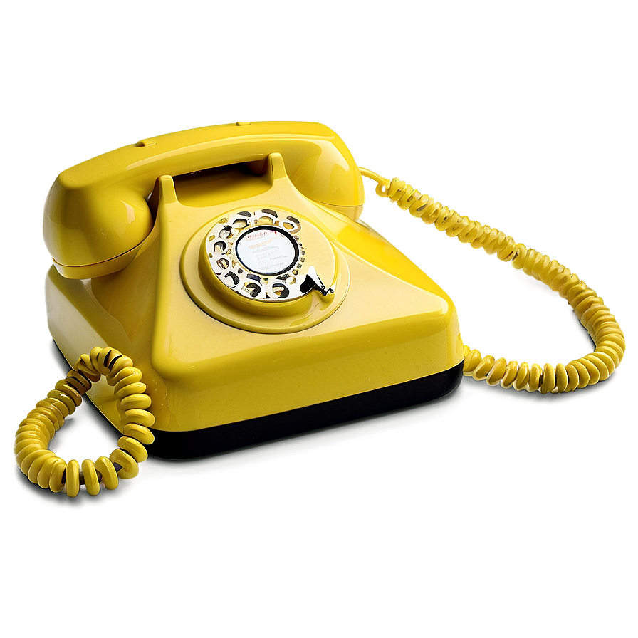 Retro Yellow Phone Png 06252024 PNG Image