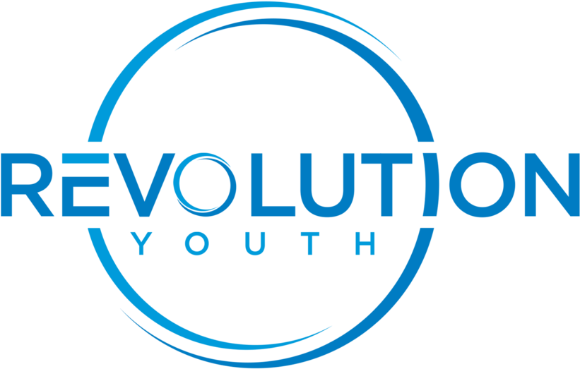 Revolution Youth Logo_ Blue Background PNG Image