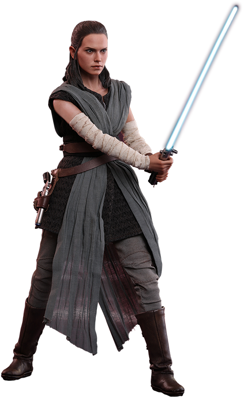 Rey_with_ Lightsaber PNG Image