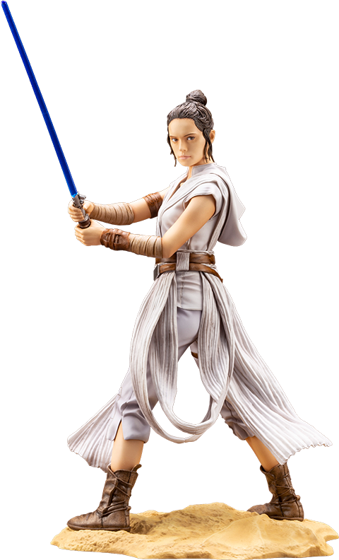 Rey_with_ Lightsaber_ Figure PNG Image