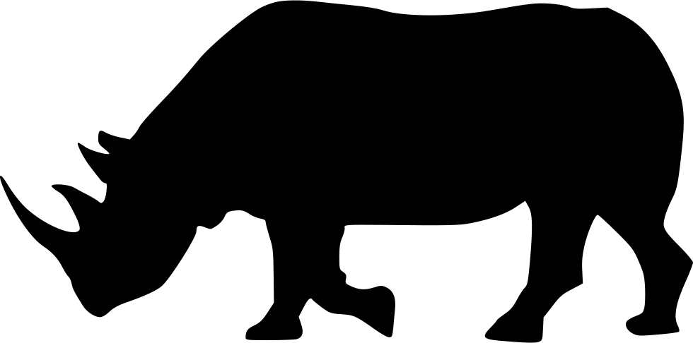 Rhino Silhouette Graphic PNG Image