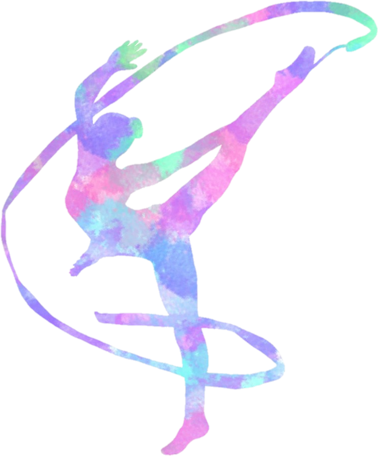 Rhythmic Gymnast Silhouette Ribbon PNG Image