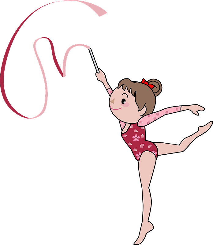 Rhythmic Gymnast With Ribbon PNG Image