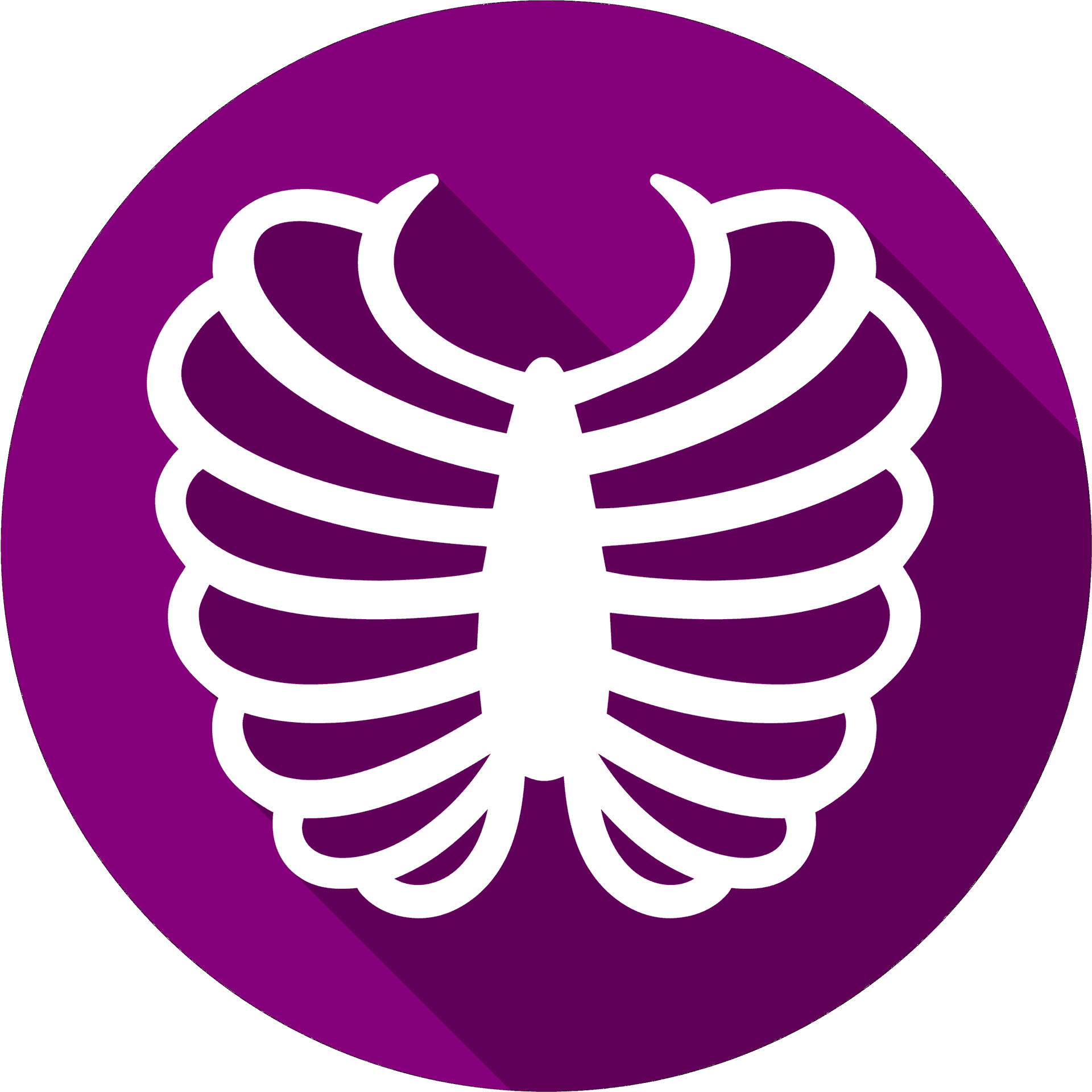 Ribcage Icon Purple Background PNG Image