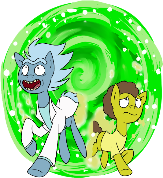 Rickand Morty Style Pony Characters Portal PNG Image