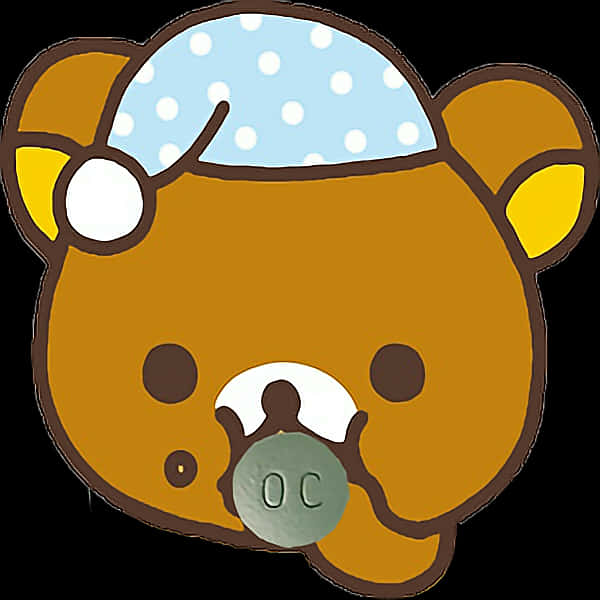 Rilakkuma Bear With Pacifier PNG Image