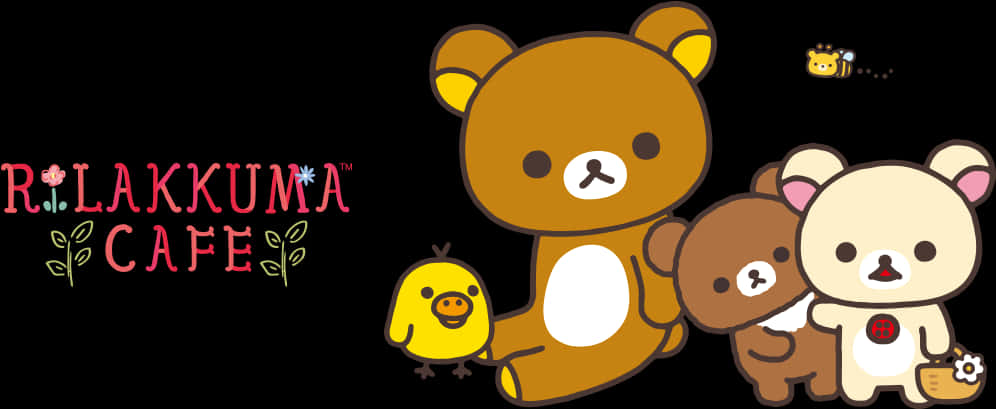 Rilakkuma Cafe Characters Banner PNG Image